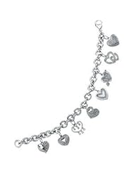 Cubic Zirconia Heart Bracelet Sterling Silver 07.50 Inch 65358