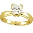 14K Yellow Gold Princess Cut Diamond Solitaire Engagement Ring - 1.00 Ct.