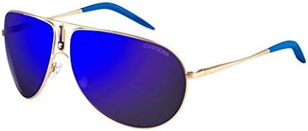 Carrera Gipsy/S Sunglasses GIPSYS-0AOZ-XT-6411 - Semi Matte Gold Frame, Blue Sky Miror Lenses,