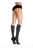 Sexy Polka Dot Knee Socks Lingerie Leg Avenue by Fenvy One Size, Black/Pink