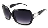UrbanSpecs Sunglasses - Boutique - Kate / Frame: Shiny Black with Silver Hardware Lens: Grey Gradient