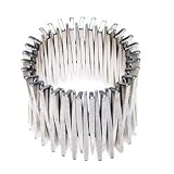 Silver Pewter Pliable Fetu Blades Cuff Bracelet
