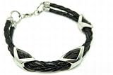 cored Lederarmband mit 3 Edelstahl-Elementen c10