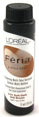 Best L'Oreal Feria Color # 4.01 2.4 oz. Soft Dark Ash Brown (Case of 6)