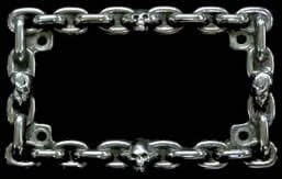 Skull and Chain Motorcycle Plate Frame