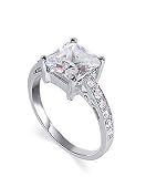 Nickel Free Sterling Silver 10mm Princess Cut Cubic Zirconia Polished Finish 2mm Band Womens Ring Size 5, 6, 7, 8, 9, 10