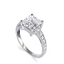 Attractive Sterling Silver Band Princess Cut Cubic Zirconia Ring