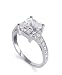 Nickel Free Sterling Silver 10mm Princess Cut Cubic Zirconia Polished Finish 2mm Band Womens Ring Size 5, 6, 7, 8, 9, 10