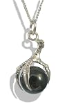 Solid Silver Haemitite Ball & Claw Pendant & Chain.