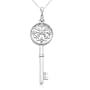 10k White Gold Diamond Key Pendant (0.05 cttw, I-J Color, I2-I3 Clarity), 18''