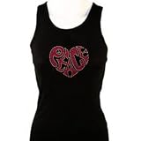 PeaceHeartJuniorsGirlsRhinestoneTankTop,PeaceandLoveJuniorsTanks,Large,Black
