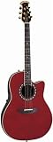 Ovation 2077 LX Legend Contour Acoustic-Electric Guitar w/ Case - Transparent Burgundy