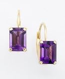 14k Gold Amethyst Earrings