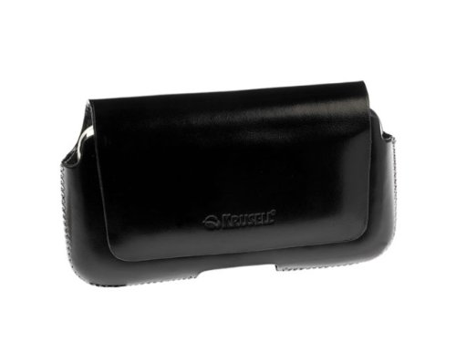 Krusell Leather Horizontal Multidapt Case with Spring Clip for Motorola Droid A855 - Black