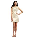 Maggy London Womens Vintage Feather Brocade Shift Dress