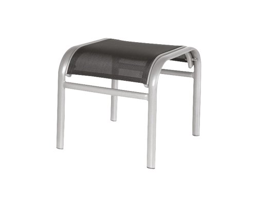 Siena Garden 431450 Hocker Atlanta, silber schwarz L 46 x B 44 x H 41 cm
