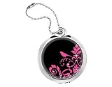 Chic Glam Hot Pink and Black Morning Bird Fold Out Purse Holder with Matching Leather Case Crystal Accents