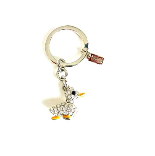 Coach Pave Crystal Duck Key Fob Keyring Purse Charm Style 92875
