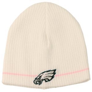 Philadelphia Eagles NFL White & Pink Stripe Knit Beanie