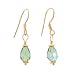 Gold Vermeil and Teal Blue Swarovski Crystal Teardrop Shaped Dangle Earrings, #7509