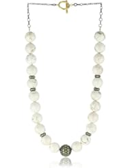Jordan Alexander 18" White Turquoise with Peridot Bead Necklace