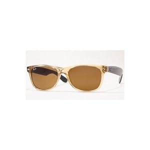 Ray-Ban New Wayfarer RB2132 5518 945L Honey Crystal Brown Sunglasses