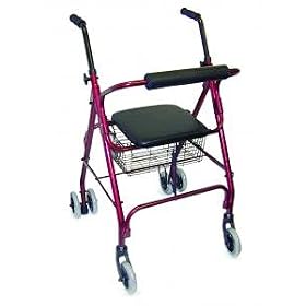 MABIS Aluminum Rollator w/Weight-Activated Brakes