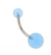 Lt Blue UV Belly Ring - 14 Gauge - 5mm & 8mm Balls - Sold Individually