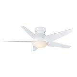 Casablanca Fans C35G11H 44 Isotope Contemporary Flush Mount White Ceiling Fan w/ Light & Remote