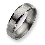 Titanium Beveled Edge 6mm Satin and Polished Band