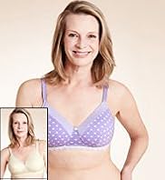 2 Pack -Post Surgery Cotton Rich Spotted & Striped Bras