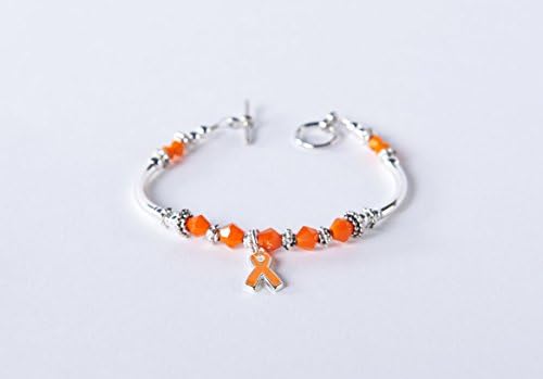 Silverado JewelryLeukemia Cancer Orange Awareness Ribbon Charm Bracelet: Multiple Sclerosis (MS), Kidney & Spinal Cancer, Kidney Disease, RSDS. Show support. Beaded.