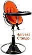 bloom fresco loft High Chair - Black Base - Harvest Orange
