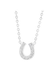 Bezel Horseshoe Pendant Necklace