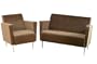 2pc Memphis Olive Brown Polyester Velvet Club Chair & Loveseat Sofa Set