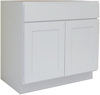 NGY WS-3621 Vanity Cabinet Maple Wood, 36" L, White Shaker