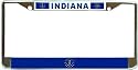 Indiana IN State Flag Chrome Metal License Plate Frame Holder
