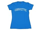 Woman's Corvette Script Short Sleeved T-shirt Blue