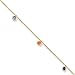 14k gold and gemstone anklet, 9 inch title=