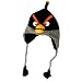 Angry Birds Black Bomber Animal Hat With Ear Flaps & Poms