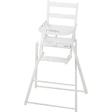 Chaise haute en bois extra pliante Combelle laqué blanc