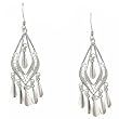 Diamond Cut Chandelier Earrings in Solid Sterling Silver 925