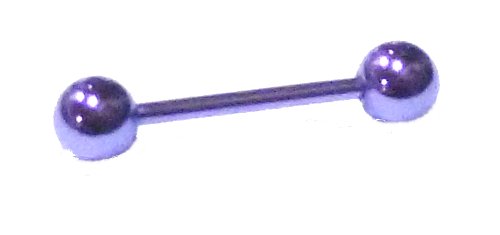 Tongue Nipple Titanium Neon Purple 14 Gauge 5/8" Barbell Body Jewelry