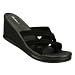 Skechers Cali Women's Beautiful People Wedge Toe Thong,Black,7 M US