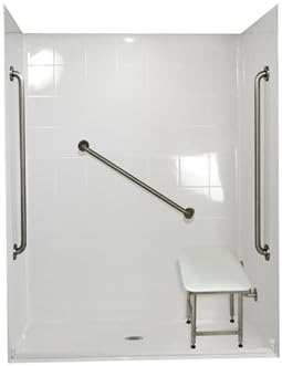Standard Barrier Free Roll in System 4 Panels Shower Wall Size: 78" H x 60" W x 37" D, Drain Location: Left
