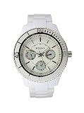 Fossil Womens ES2540 White Resin Bracelet White Analog Dial Multifunction Watch