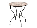 Siena Garden Tisch Finca, Gestell schwarz, Tischplatte in Mosaik-Optik, Ø 60 x H 71 cm