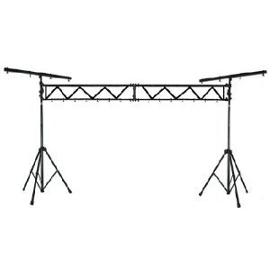 Mr. Dj LS-500 Mobile Portable Dj Band 10 Feet Trussing System with Dual Tripod Stand and T-Bar for Stage Lighting On Sale