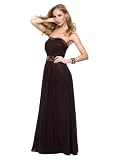 Elegantes Chiffon Party Ball Abendkleid, Farbe braun, Gr.34