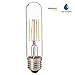 LED2020 LED T10 Filament Light Bulb, 120VAC, Daylight (5000K), 4.5W to Replace 60W Incandescent Bulbs, E26 Base, Dimmable, Clear Bulb, UL Certified